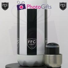 Load image into Gallery viewer, FFC 500ml White Insulated Bottle - Striped Design