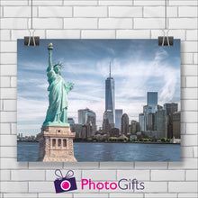 Load image into Gallery viewer, Landscape print of a view of Statue of Liberty as printed by Photogifts.co.uk