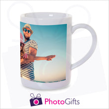 Load image into Gallery viewer, Personalised 10oz porcelain mug with your own choice of image on the mug as produced by Photogifts.co.uk
