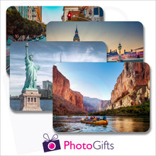 Load image into Gallery viewer, Pack of four individually personalised placemats with your own choice of image as produced by Photogifts.co.uk