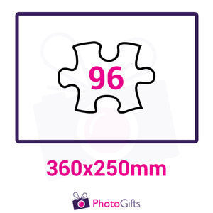 Personalised A3 jigsaw with your own choice of image. Breaks down into 96 pieces. As produced by Photogifts.co.uk