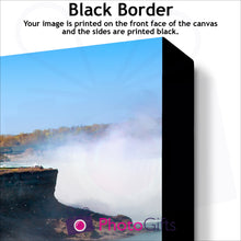 Load image into Gallery viewer, Close Up of corner of personalised canvas showing what the black border version is like by Photogifts.co.uk