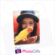 Load image into Gallery viewer, Faux leather customised photo panel 182mm x 132mm (7" x 5") in portrait orientation. Can be printed with your own image.