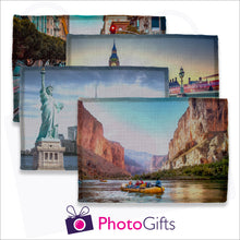 Load image into Gallery viewer, Four individually personalised linen placemats with your own choice of image as produced by Photogifts.co.uk