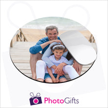 Load image into Gallery viewer, Round shaped mousemat that is personalised with your own choice of image as produced by Photogifts.co.uk
