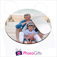 Load image into Gallery viewer, Round shaped mousemat that is personalised with your own choice of image as produced by Photogifts.co.uk