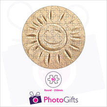 Load image into Gallery viewer, Personalised round shaped jigsaw with your own choice of image. Breaks down into 33 pieces . As produced by Photogifts.co.uk