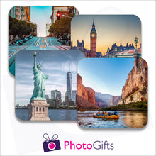 Load image into Gallery viewer, Four individually personalised placemats with your own choice of image as produced by Photogifts.co.uk