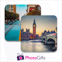 Load image into Gallery viewer, Two individually personalised placemats with your own choice of image as produced by Photogifts.co.uk