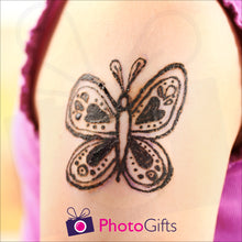 Load image into Gallery viewer, Temporary tattoo as shown on an arm as produced by Photogifts.co.uk
