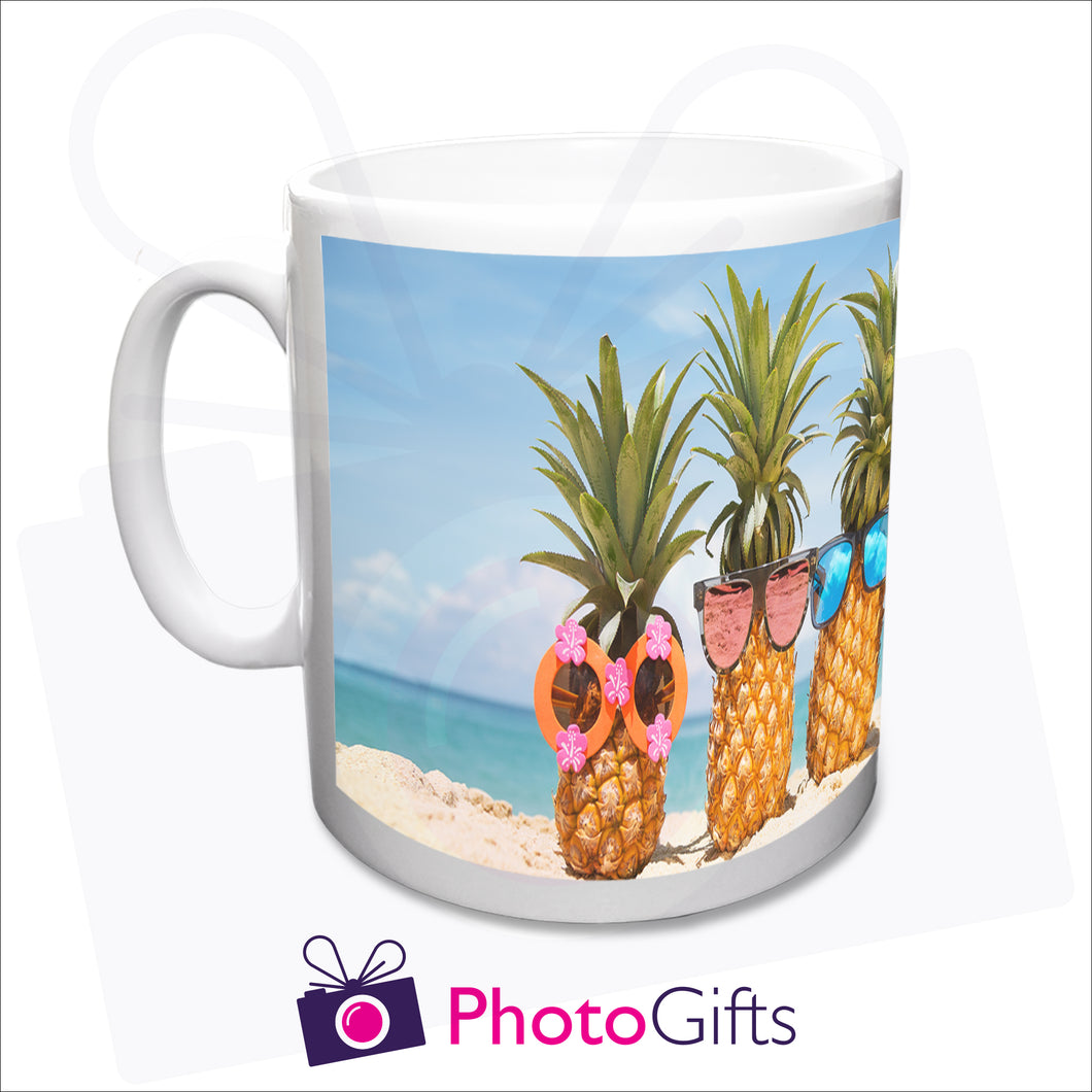 10oz White gloss personalised mug with your own choice of image as made by Photogifts.co.uk