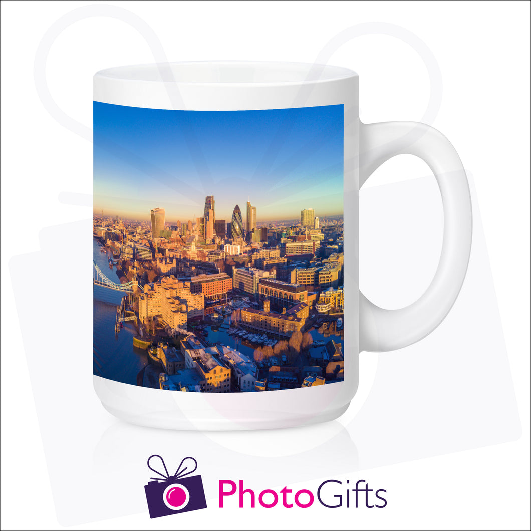 personalised mighty 15oz white mug with your own choice of image printed on the mug as produced by Photogifts.co.uk
