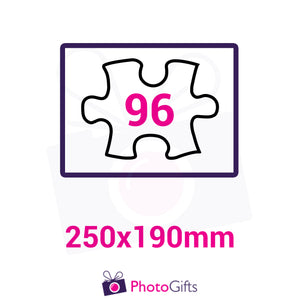 Personalised A4 jigsaw with your own choice of image. Breaks down into 96 pieces . As produced by Photogifts.co.uk