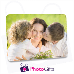 Faux leather customised photo panel 252mm x 202mm (10" x 8") in landscape orientation. Can be printed with your own image.