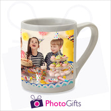 Load image into Gallery viewer, 7oz personalised white china mug with your own choice of image on the mug as produced by Photogifts.co.uk
