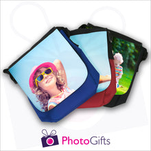 Load image into Gallery viewer, Personalised mini reporter bag collection with your own choice of image on the front flap as produced by Photogifts.co.uk
